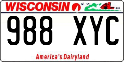 WI license plate 988XYC