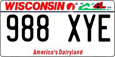 WI license plate 988XYE