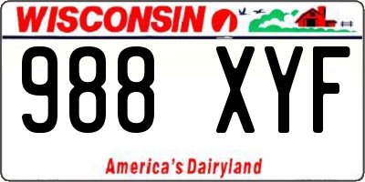 WI license plate 988XYF