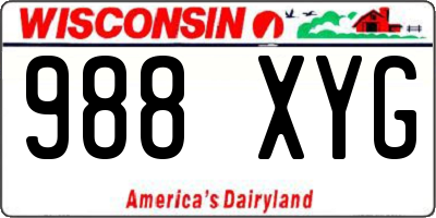 WI license plate 988XYG