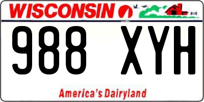 WI license plate 988XYH