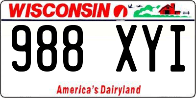 WI license plate 988XYI