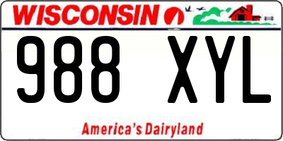 WI license plate 988XYL