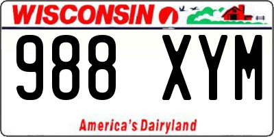 WI license plate 988XYM