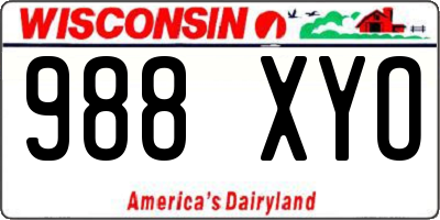 WI license plate 988XYO