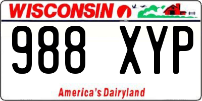 WI license plate 988XYP