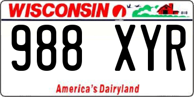 WI license plate 988XYR