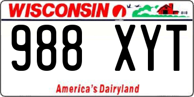 WI license plate 988XYT