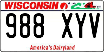 WI license plate 988XYV