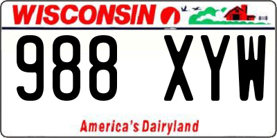 WI license plate 988XYW