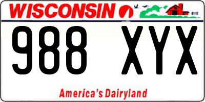 WI license plate 988XYX