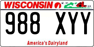 WI license plate 988XYY