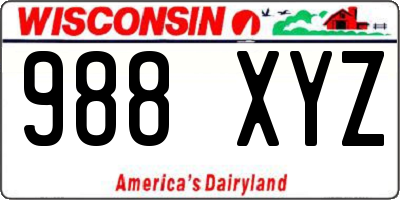 WI license plate 988XYZ
