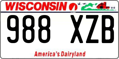 WI license plate 988XZB