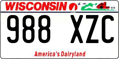 WI license plate 988XZC