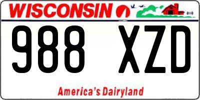 WI license plate 988XZD