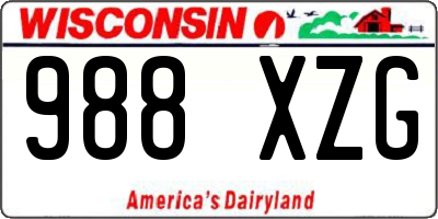 WI license plate 988XZG