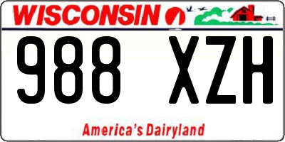 WI license plate 988XZH