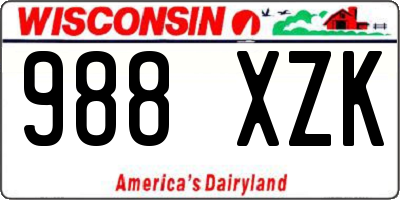 WI license plate 988XZK
