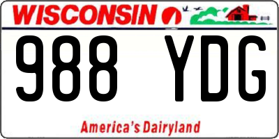 WI license plate 988YDG