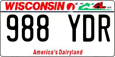 WI license plate 988YDR