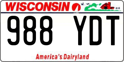 WI license plate 988YDT