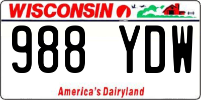 WI license plate 988YDW