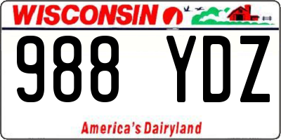 WI license plate 988YDZ