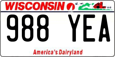 WI license plate 988YEA
