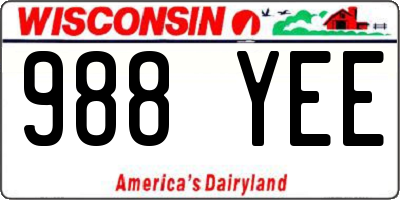 WI license plate 988YEE