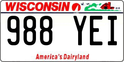 WI license plate 988YEI