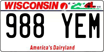 WI license plate 988YEM