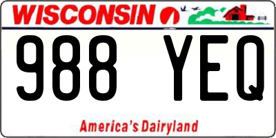 WI license plate 988YEQ