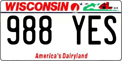 WI license plate 988YES