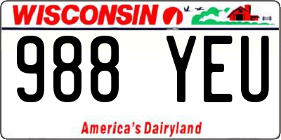 WI license plate 988YEU