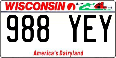 WI license plate 988YEY