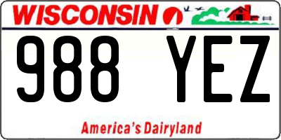 WI license plate 988YEZ