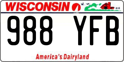 WI license plate 988YFB