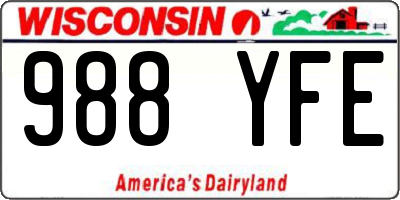 WI license plate 988YFE