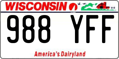 WI license plate 988YFF