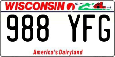WI license plate 988YFG