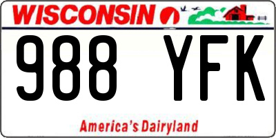 WI license plate 988YFK