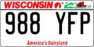 WI license plate 988YFP