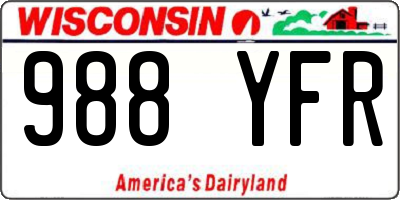 WI license plate 988YFR