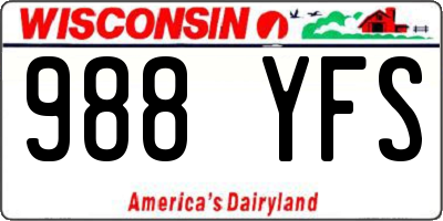 WI license plate 988YFS