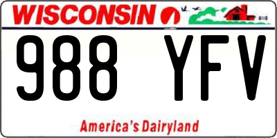 WI license plate 988YFV