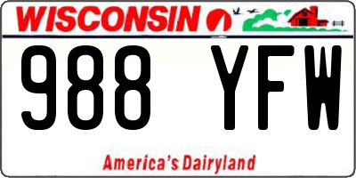 WI license plate 988YFW