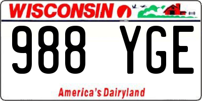 WI license plate 988YGE
