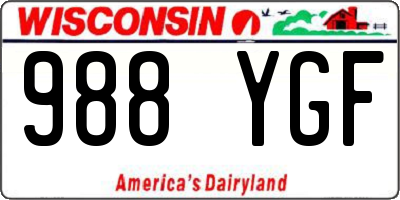 WI license plate 988YGF