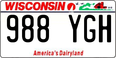 WI license plate 988YGH